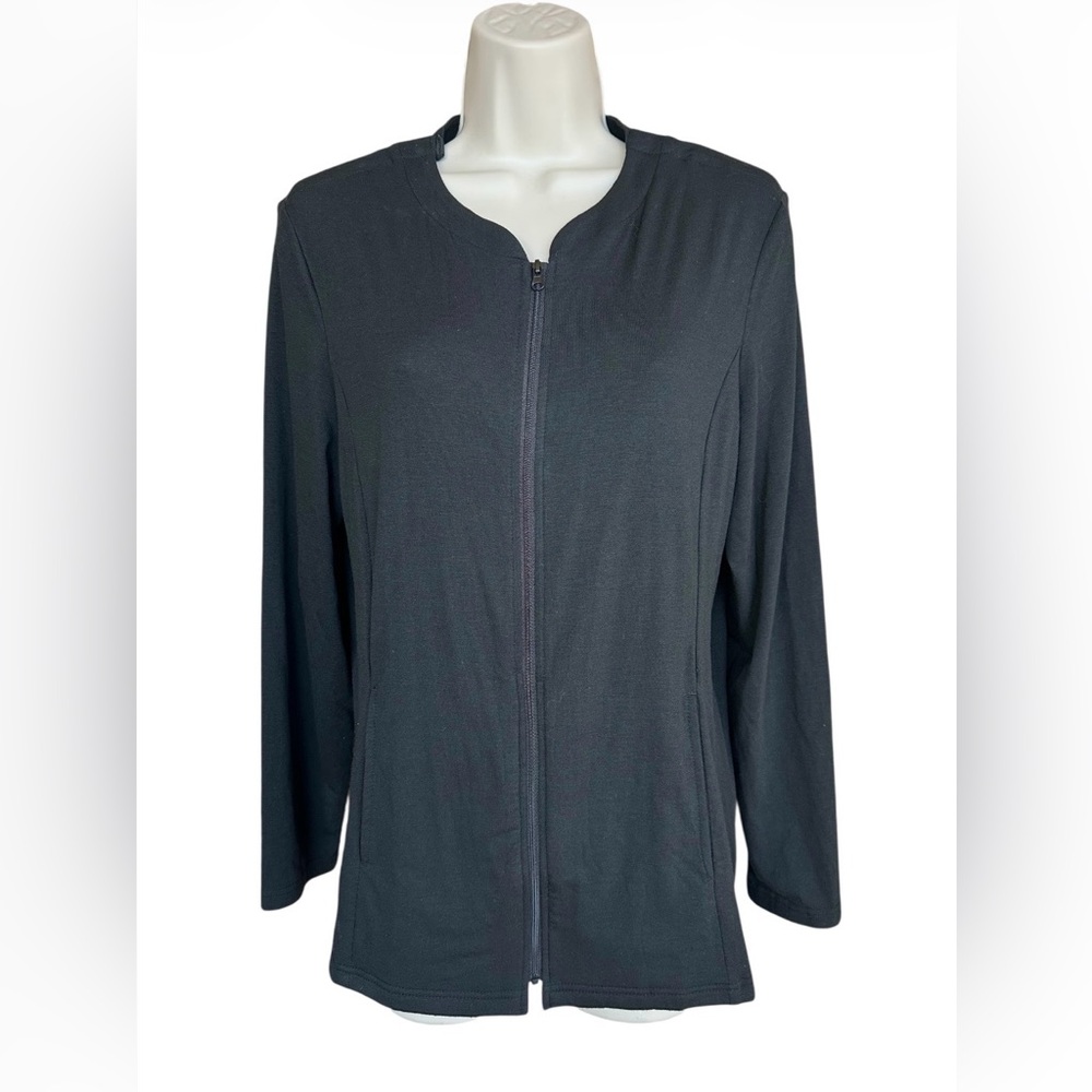 NWOT Deyeek Women’s Black Long Sleeve Zip Up Post Op Shirt w/ Drain Pockets M - Picture 3 of 12